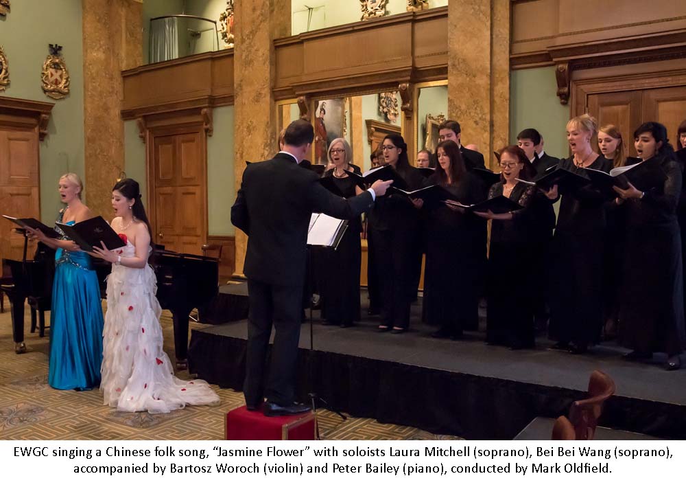 London,UK, 22th July 2015 : Mark Oldfield contracts East West Chorus at the rehearser at the "East West Gala Concert" in aid of the Lord Mayor's Appeal 2015 and Mulan Foundation at Fishmongers Hall, London. Photo by See Li